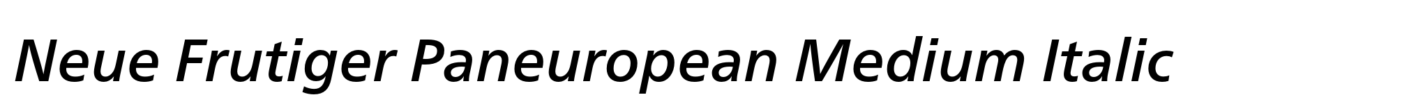 Neue Frutiger Paneuropean Medium Italic image